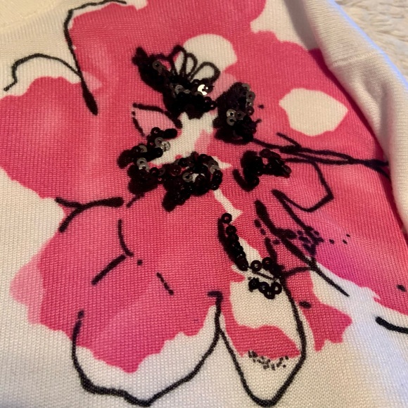 I•N•C Black/White Striped Long Sleeve Sweater - L - Picture 2 of 4